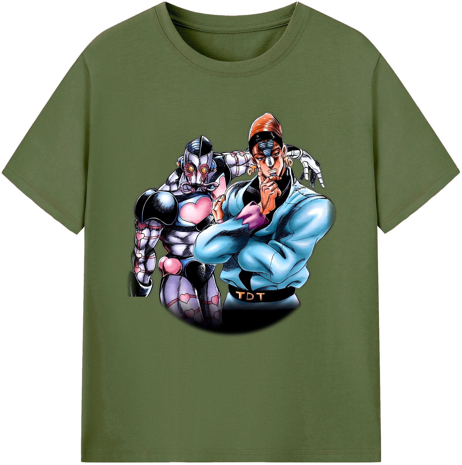 （画像用） ジョジョの奇妙な冒険 ひがしかた じょうすけ JoJo's Bizarre Adventure Higashikata Josuke 綿100％半袖Tシャツ（フロントプリント）